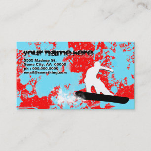 Carte De Visite snowboardeur : piste en poudre :