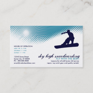 Carte De Visite snowboarding extrèmement haut