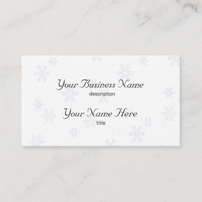 Carte De Visite Snowflakes Business Card Template Executive Linen (Devant)