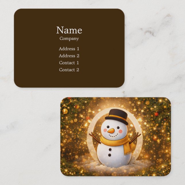 Carte De Visite Snowman (Devant / Derrière)