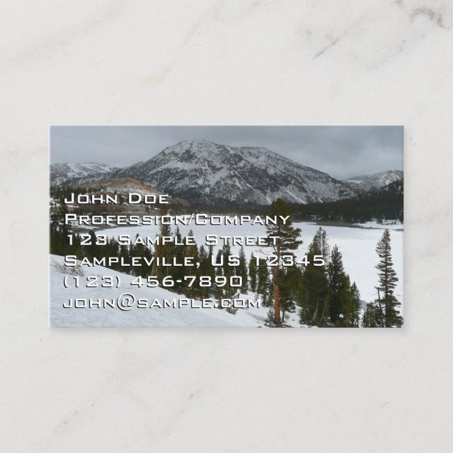 Carte De Visite Snowy Ellery Lake California Winter Landscape (Devant)