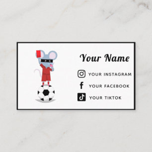 Carte De Visite Soccer Arbitre Athlétisme Simple Médias sociaux Su