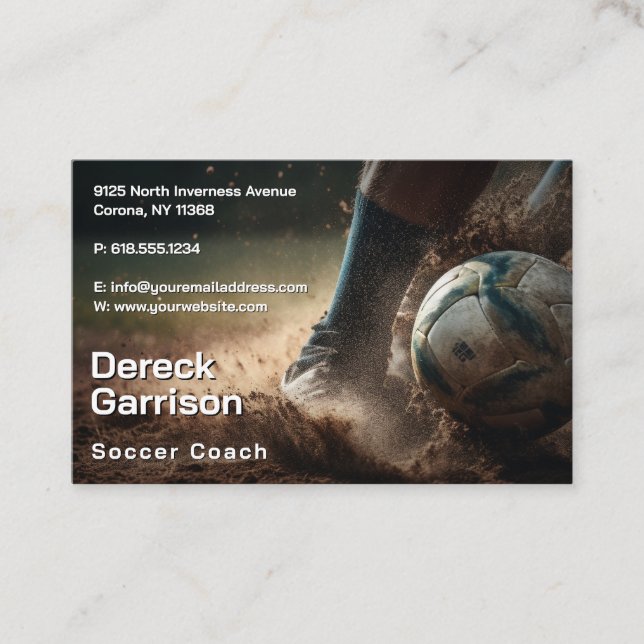 Carte De Visite Soccer | Football Sports Coach (Devant)