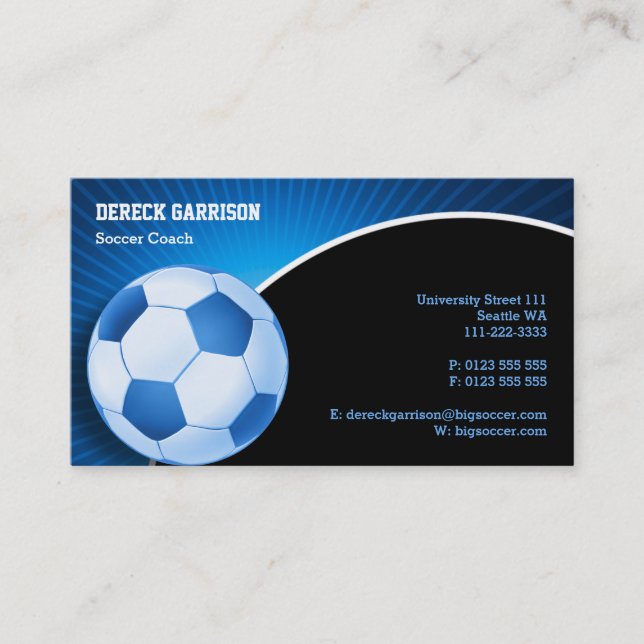 Carte De Visite Soccer | Football Sports Coach (Devant)
