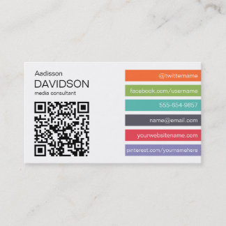 Carte de visite social de médias de CODE lumineux