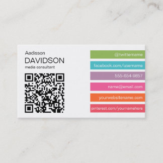 Carte de visite social de médias de CODE lumineux