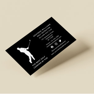 Carte De Visite Social Media Coach Sport Homme Golf Pro Instructeu