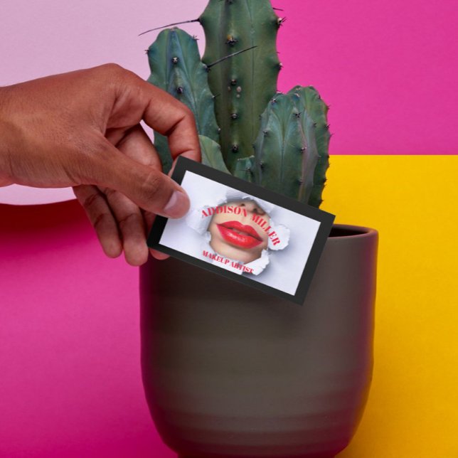 Carte De Visite Social Media, Code QR de l'artiste du maquillage t (Créateur téléchargé)