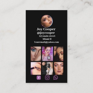 Carte De Visite Social Media, Instagram Photo Collage QRcode