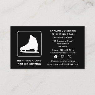Carte De Visite Social Media Instructeur de patinage sur glace Coa