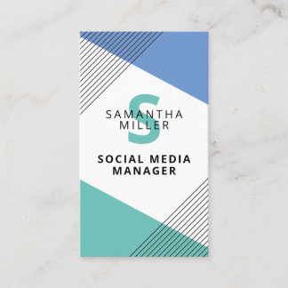 Carte De Visite Social Media Manager Chic Modern Geometry