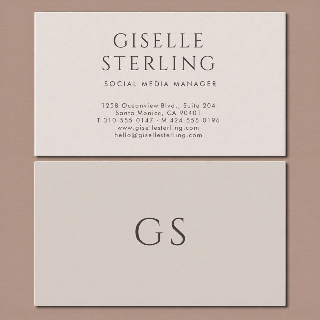 Carte De Visite Social Media Manager Luxury Neutral Modern (Créateur téléchargé)