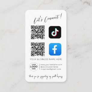 Carte De Visite Social Media QR Code - Design rose