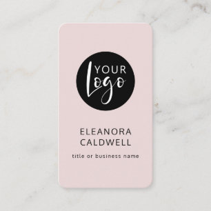 Carte De Visite Social Media QR Code Logo Blush Rose