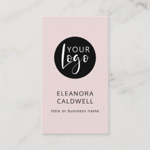 Carte De Visite Social Media QR Code Logo Blush Rose