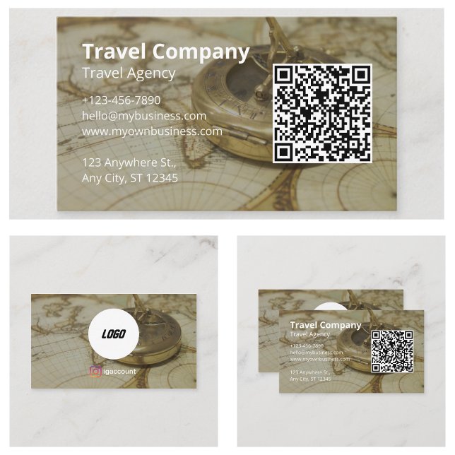 Carte De Visite Société d'agence de voyages (Travel Agency Company Business Cards)