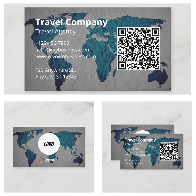 Carte De Visite Société d'agence de voyages (Travel Agency Company Business Cards)