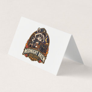 Carte De Visite Société de café Raton laveur Vintage Midnight Brew