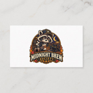 Carte De Visite Société de café Raton laveur Vintage Midnight Brew