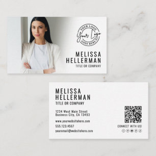 Carte De Visite Société de code QR de photo professionnelle Votre