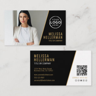Carte De Visite Société de Code QR Photo Professionnel Votre Logo