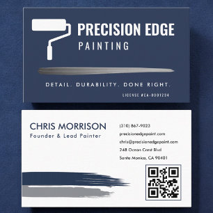 Carte De Visite Société de peinture Code QR Professionnel 