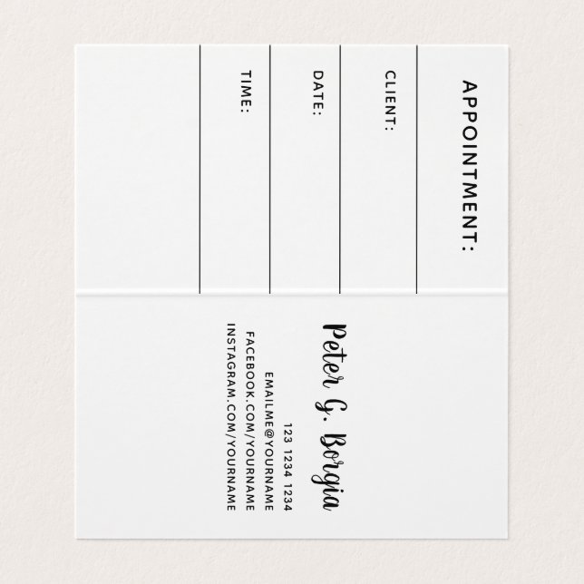 Carte De Visite Société de rendez-vous Société de logo d'identité (Intérieur déplié)