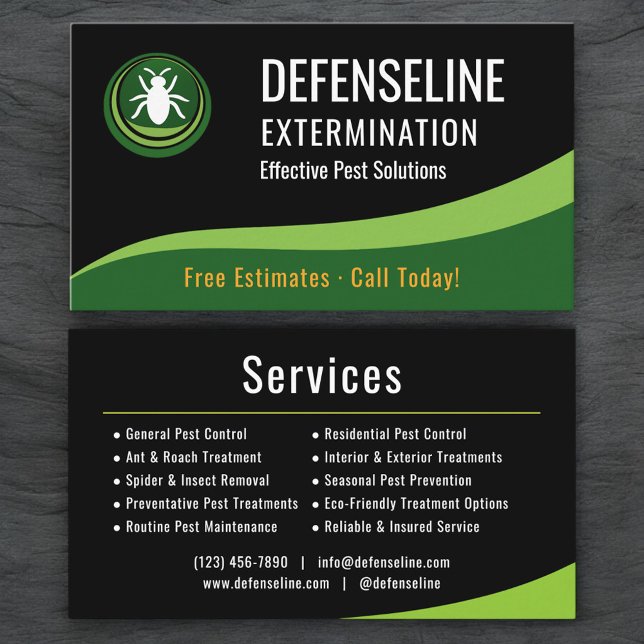 Carte De Visite Société de services d'extermination professionnell (Créateur téléchargé)