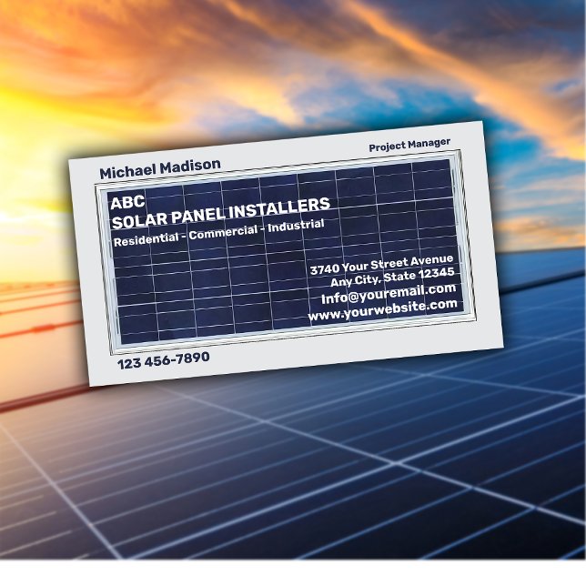 Carte De Visite Société d'installation de panneaux solaires (Créateur téléchargé)