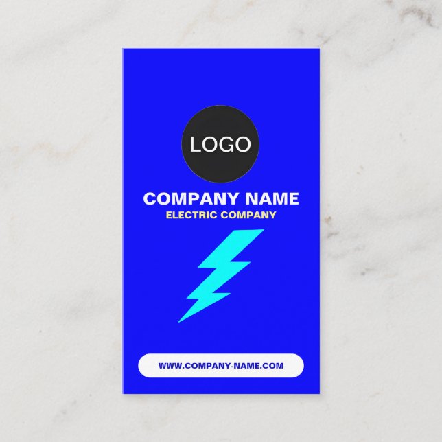 Carte De Visite (Société Électrique) (Logo & Code QR d'entreprise) (Devant)