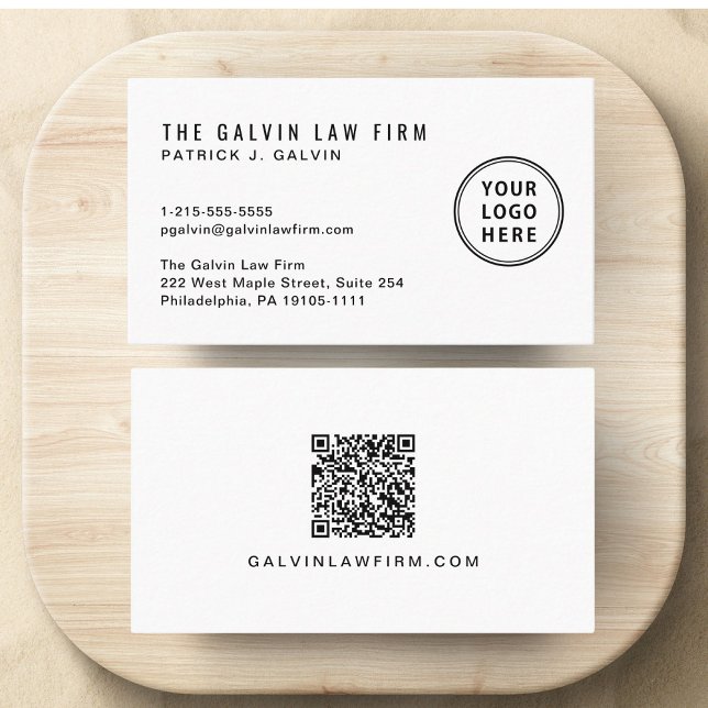 Carte De Visite Société Employé Code QR Logo Moderne (Capture attention, make connections, and leave a lasting impression with our modern QR business card)