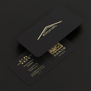 Carte De Visite Société professionnelle de toiture Elegant Noir