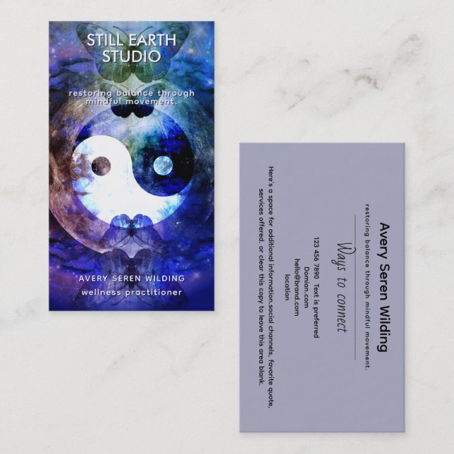 Carte De Visite Sœur Lune | Design Yin Yang (Devant / Derrière)