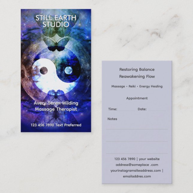 Carte De Visite Sœur Lune | Design Yin Yang (Devant / Derrière)
