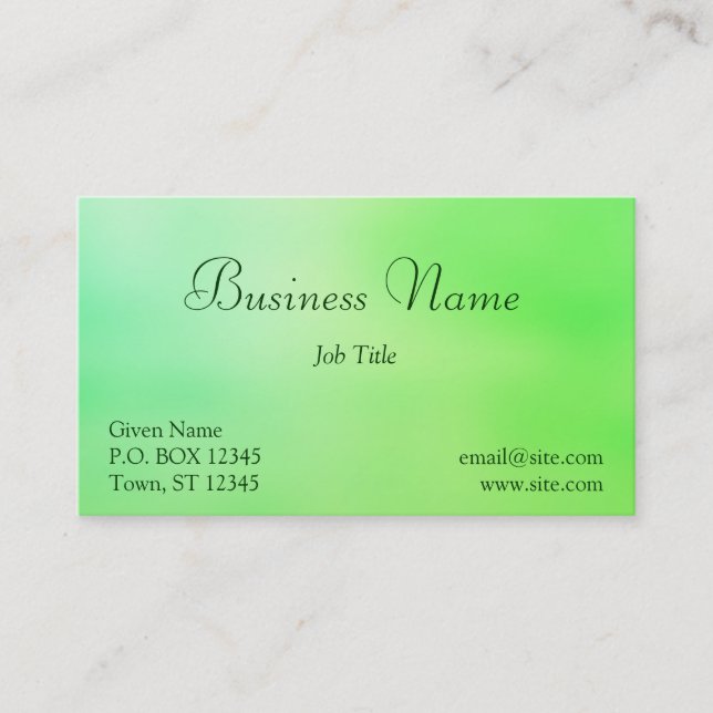 Carte de visite Soft Greens (Devant)