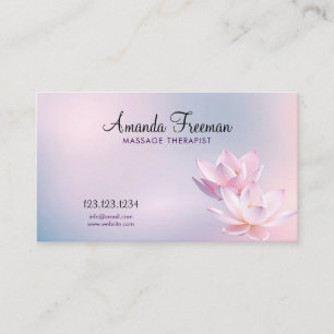 Carte De Visite Soft Pink Lotus Serene Gradient Massage Thérapie