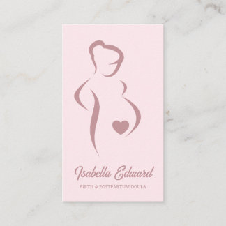 Carte De Visite Soft Pink Maternity Doula Identity Illustration