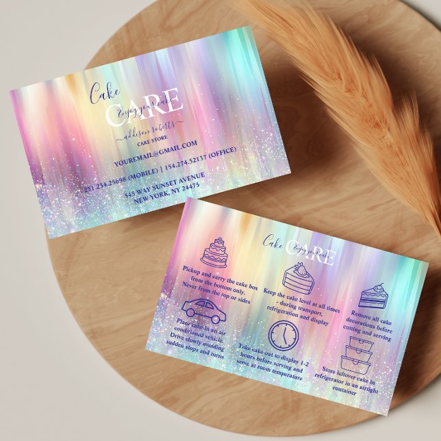 Carte De Visite Soft Rainbow Aesthetic Cake Care  (Créateur téléchargé)