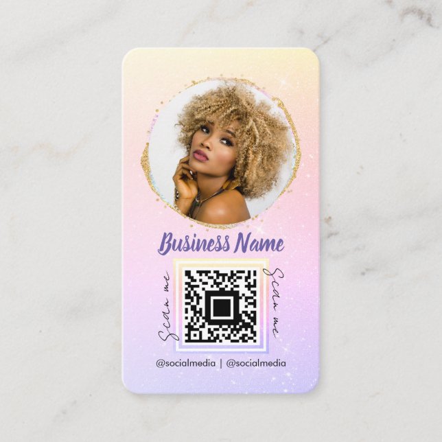 Carte De Visite Soft Rose Gold Parties scintillant Feminin Social  (Devant)