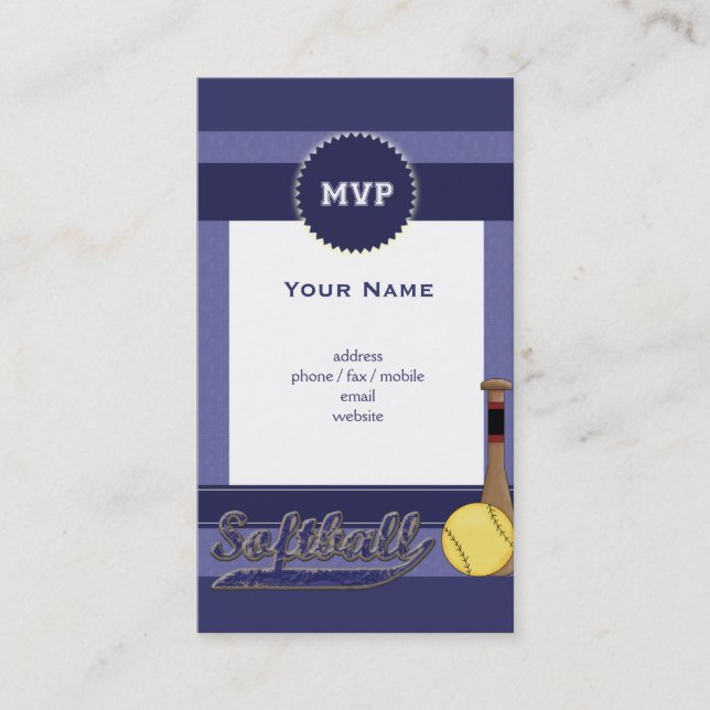 Carte De Visite Softball (Devant)