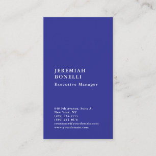 Carte De Visite Soie moderne minimaliste bleu profond