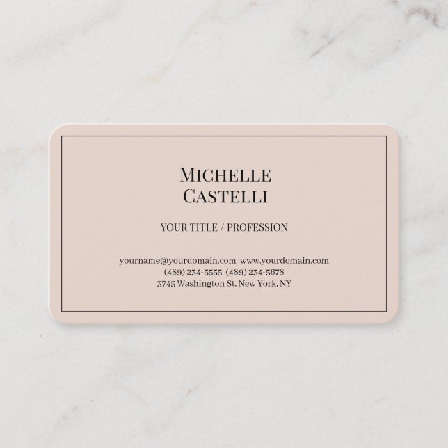 Carte De Visite Soie Premium Professionnelle Unique Classique Simp (Devant)