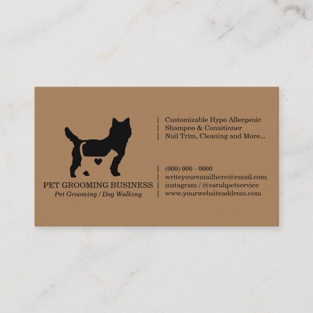 Carte De Visite Soins aux animaux secourus Brown (Devant)