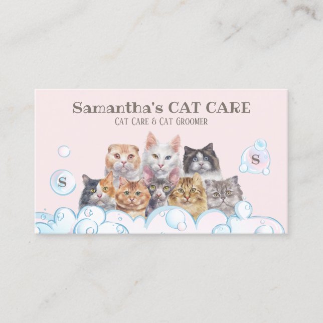 Carte De Visite Soins aux invités de l'hôtel Cat Spa (Devant)