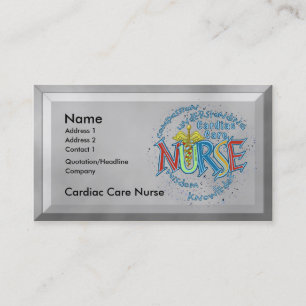 Carte De Visite Soins cardiaques Infirmière Motto