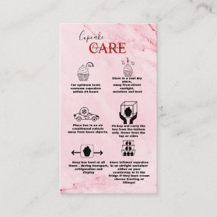 Carte De Visite Soins de Cupcake en or rose moderne