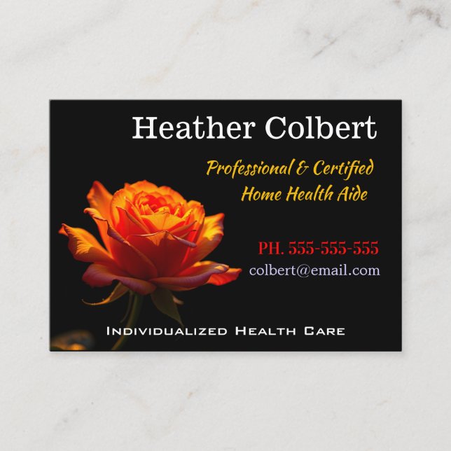 Carte De Visite Soins de professionnelle Sunset Rose  (Devant)