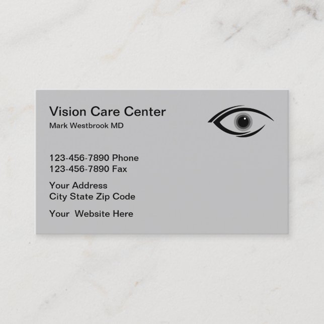 Carte De Visite Soins de vision pour les yeux des médecins (Devant)