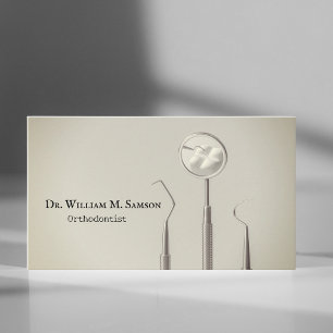 Carte De Visite Soins dentaires Orthodontiste rustique Outils pour