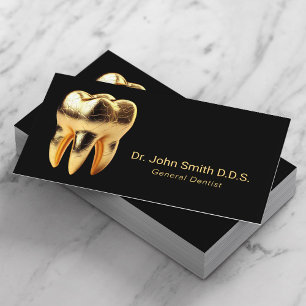 Carte De Visite Soins dentaires professionnels 3D Gold pour dentis